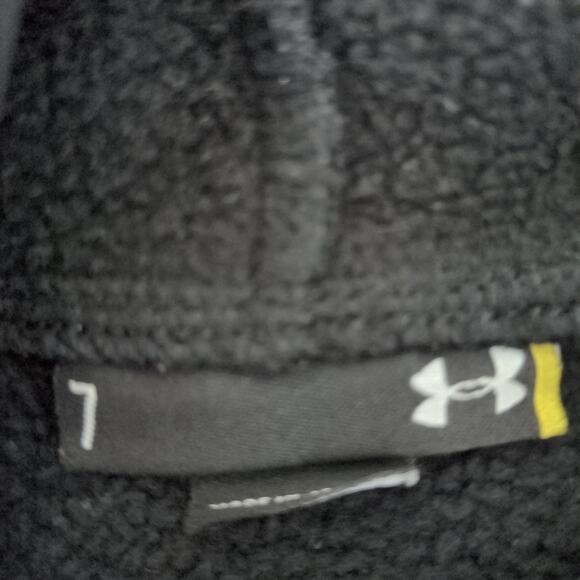 Under Armour Boys big logo Long sleeve Black Hoodie kids Size 7 - Picture 2 of 5